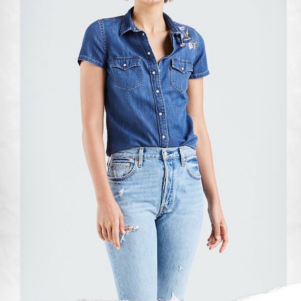 Levi’s Women’s Soft Denim Embroidered Shirt